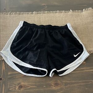 Nike Women's Black and White Athletic Shorts
